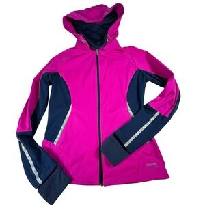 Running Room Fit-Wear Full Zip Hooded Reflective Jacket Face Mask Women's MEDIUM